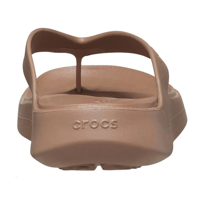 Latte - Back - Crocs Womens-Ladies Getaway Flip Flops