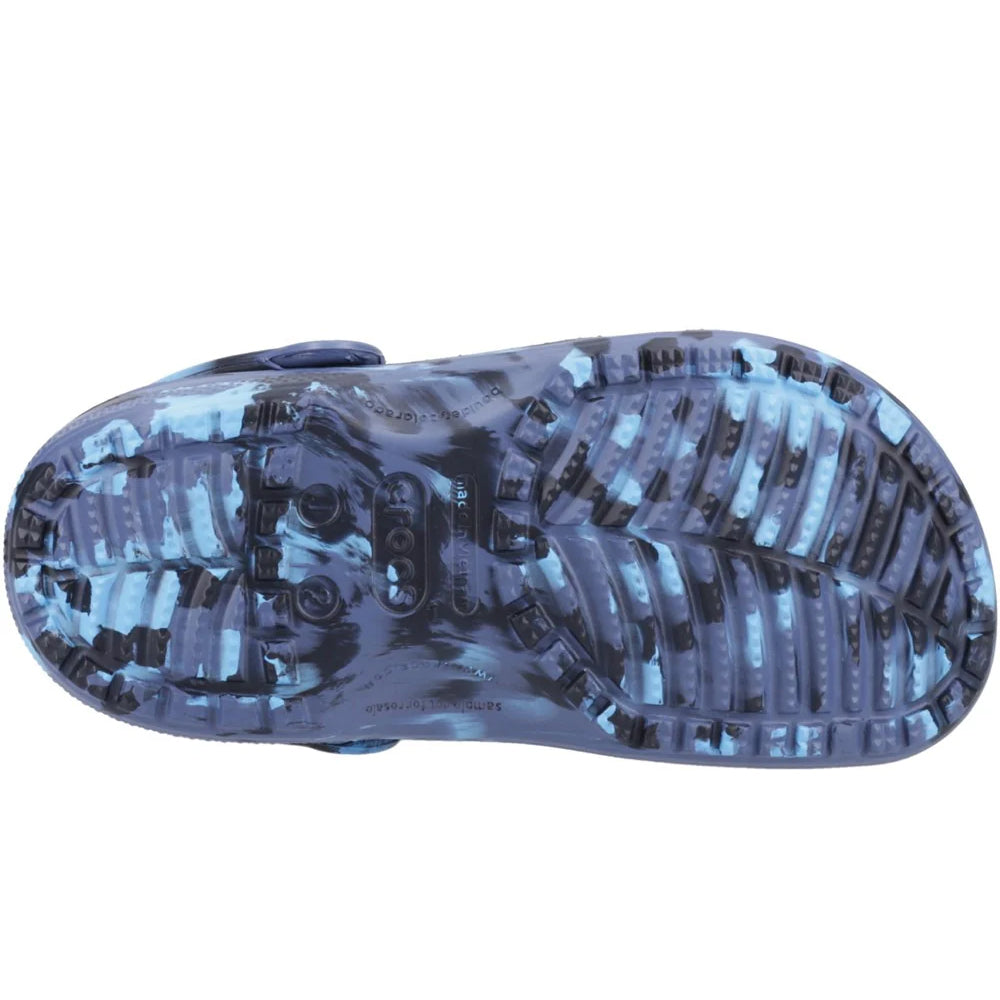 Navy - Lifestyle - Crocs Childrens-Kids Classic Marble Clogs