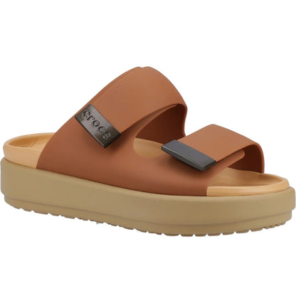 Tan - Front - Crocs Womens-Ladies Brooklyn Luxe Sandals