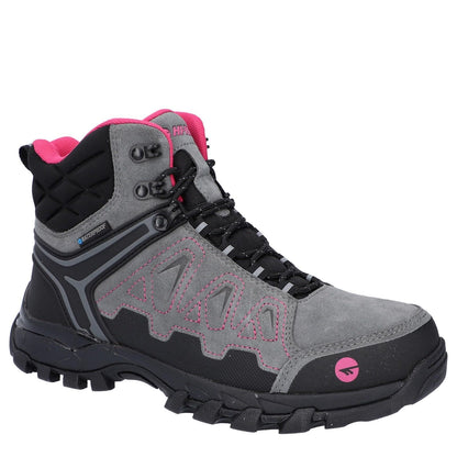 Grey-Fuchsia - Front - Hi-Tec Mens V-Lite Explorer Suede V-Lite Waterproof Hiking Boots