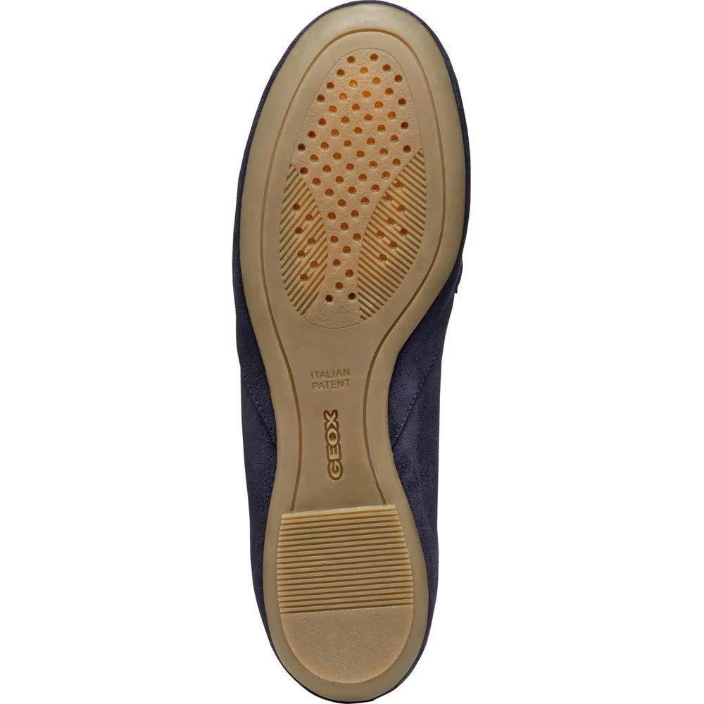 Navy - Side - Geox Womens-Ladies Palmaria Suede Loafers