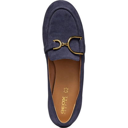 Navy - Pack Shot - Geox Womens-Ladies Palmaria Suede Loafers