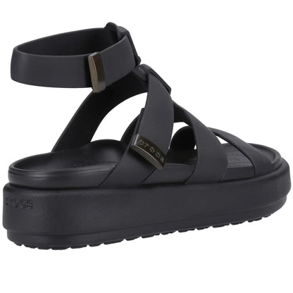 Black - Back - Crocs Womens-Ladies Brooklyn Luxe Gladiator Sandals