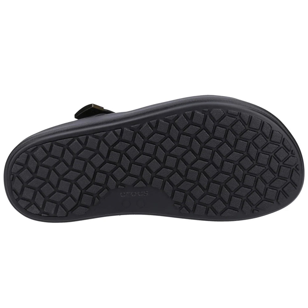 Black - Side - Crocs Womens-Ladies Brooklyn Luxe Gladiator Sandals