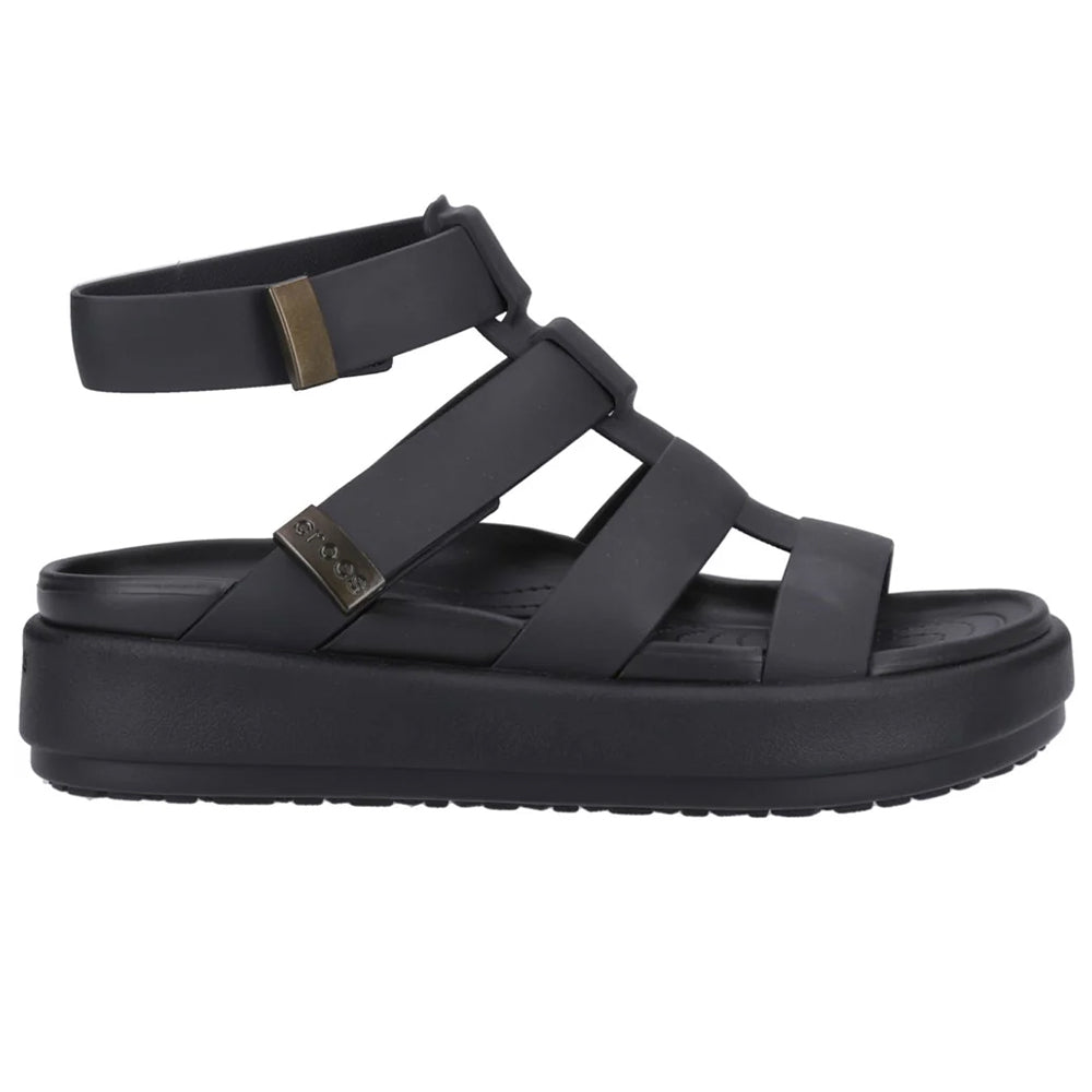 Black - Lifestyle - Crocs Womens-Ladies Brooklyn Luxe Gladiator Sandals