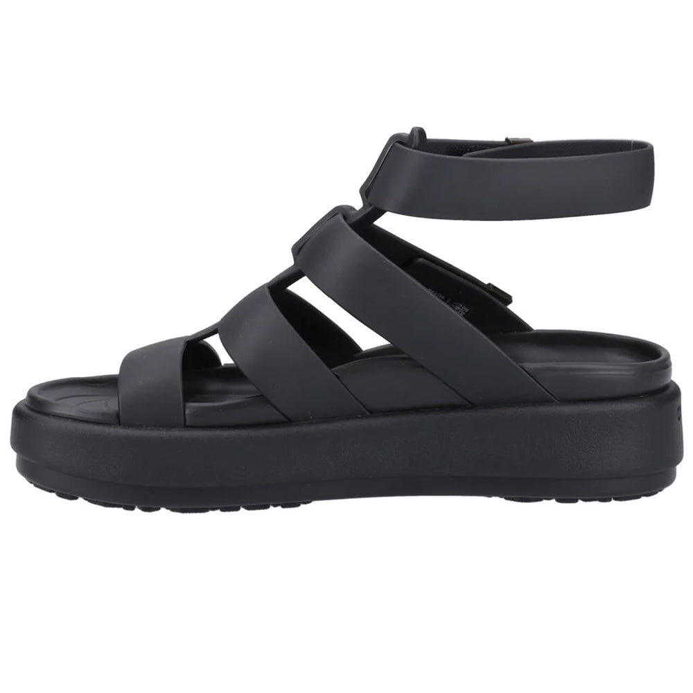 Black - Pack Shot - Crocs Womens-Ladies Brooklyn Luxe Gladiator Sandals