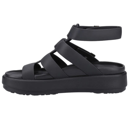 Black - Pack Shot - Crocs Womens-Ladies Brooklyn Luxe Gladiator Sandals