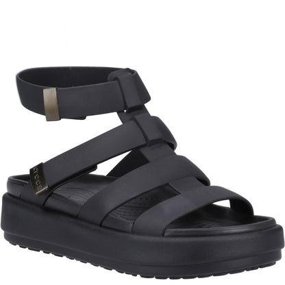 Black - Front - Crocs Womens-Ladies Brooklyn Luxe Gladiator Sandals