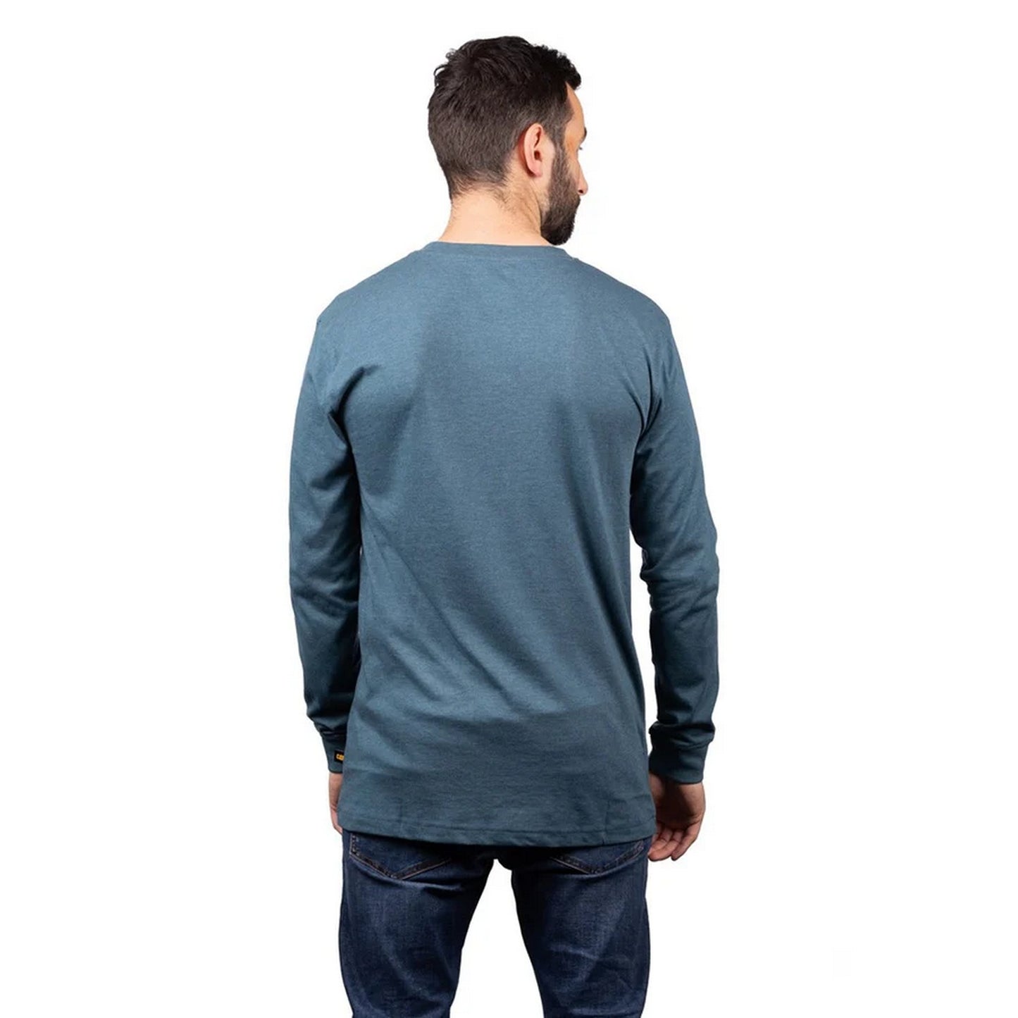 Teal - Back - Caterpillar Mens Trademark Banner Long-Sleeved T-Shirt