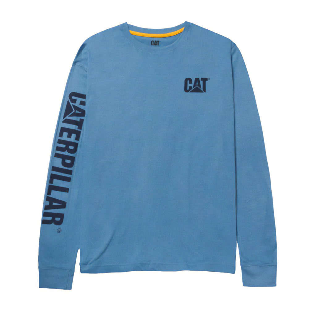 Teal - Front - Caterpillar Mens Trademark Banner Long-Sleeved T-Shirt