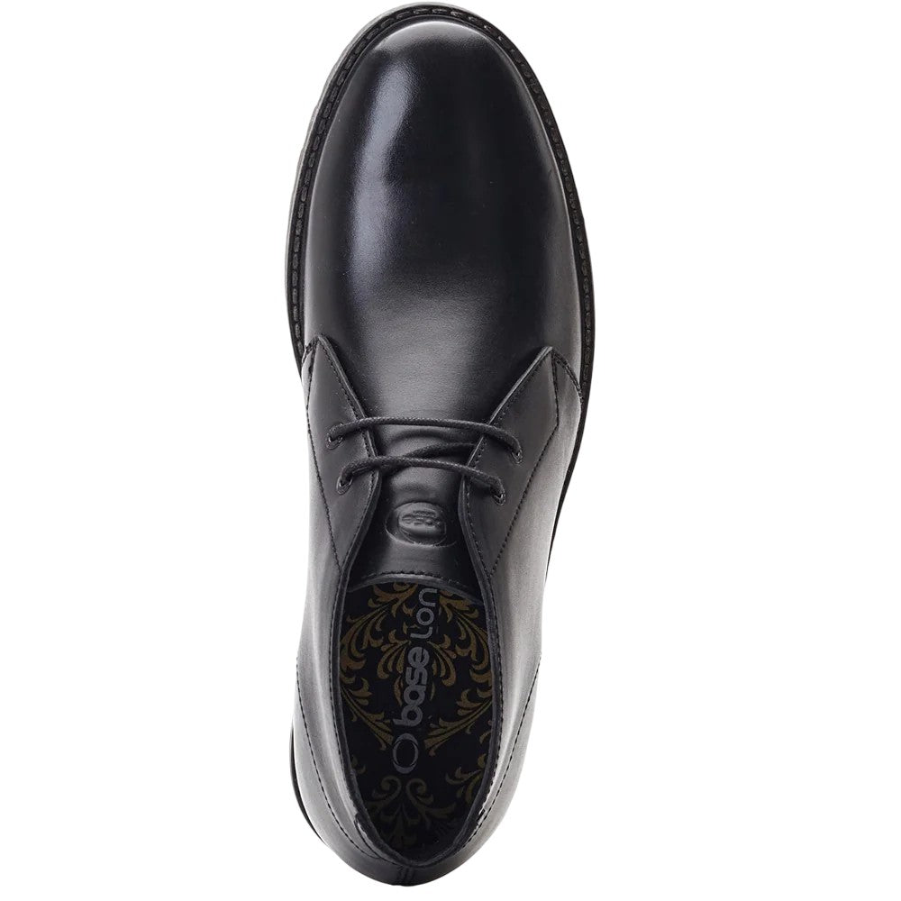 Black - Side - Base London Mens Swan Waxy Leather Chukka Boots