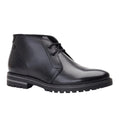 Black - Front - Base London Mens Swan Waxy Leather Chukka Boots