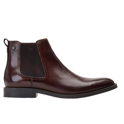 Brown - Lifestyle - Base London Mens Bradwell Waxy Leather Chelsea Boots