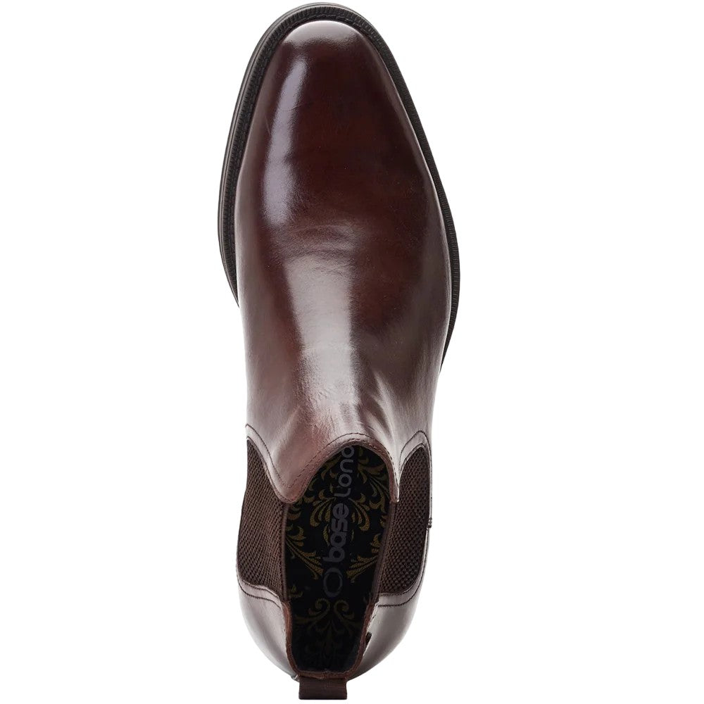 Brown - Pack Shot - Base London Mens Bradwell Waxy Leather Chelsea Boots