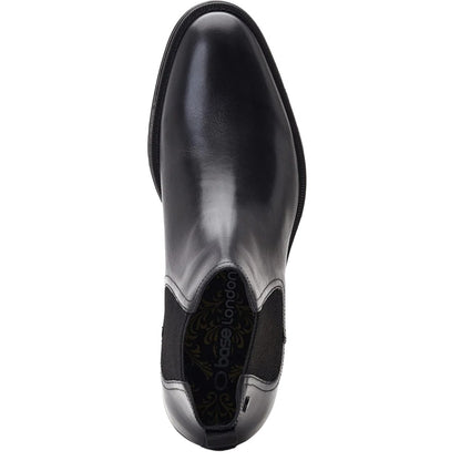 Black - Pack Shot - Base London Mens Bradwell Waxy Leather Chelsea Boots