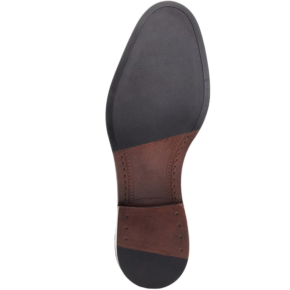 Brown - Side - Base London Mens Wilson Waxy Leather Oxford Shoes