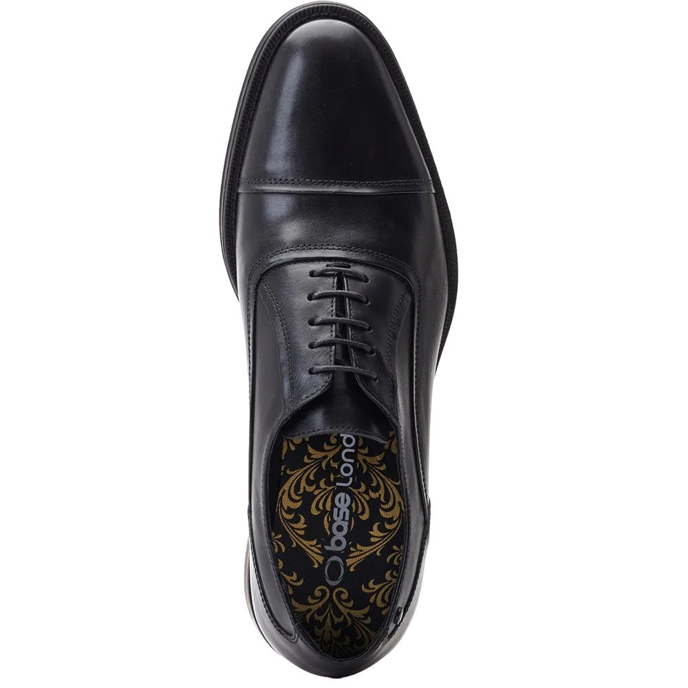 Black - Pack Shot - Base London Mens Wilson Waxy Leather Oxford Shoes