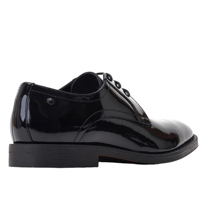 Shiny Black - Back - Base London Mens Haldey Leather Oxford Shoes
