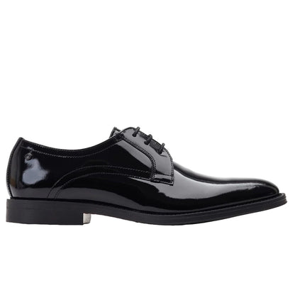 Shiny Black - Lifestyle - Base London Mens Haldey Leather Oxford Shoes
