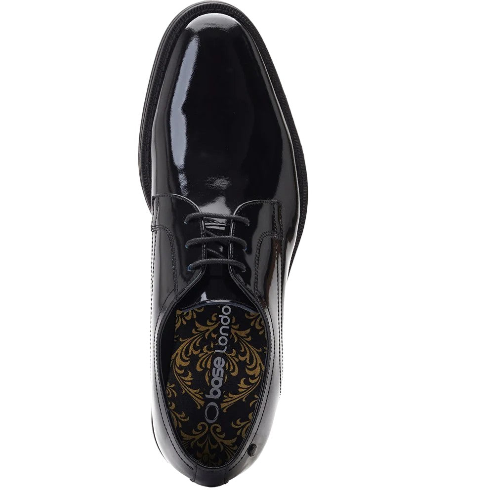 Shiny Black - Pack Shot - Base London Mens Haldey Leather Oxford Shoes