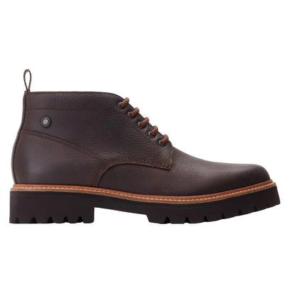 Dark Brown - Lifestyle - Base London Mens Asgard Grain Leather Ankle Boots
