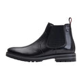 Black - Side - Base London Mens Cutler Leather Waxy Chelsea Boots