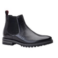 Black - Front - Base London Mens Cutler Leather Waxy Chelsea Boots