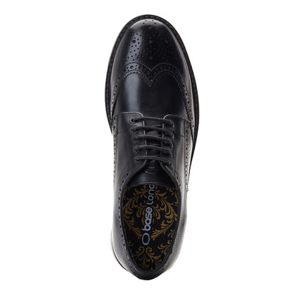 Black - Pack Shot - Base London Mens Gibbs Leather Waxy Brogues