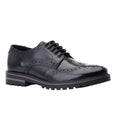 Black - Front - Base London Mens Gibbs Leather Waxy Brogues