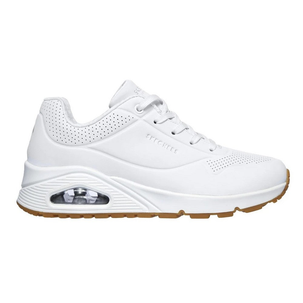 White - Back - Skechers Womens-Ladies Uno Stand On Air Trainers