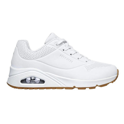 White - Back - Skechers Womens-Ladies Uno Stand On Air Trainers