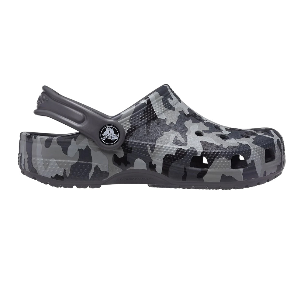 Black-Grey - Lifestyle - Crocs Childrens-Kids Classic Camo Clogs