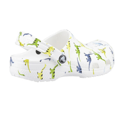 White - Back - Crocs Childrens-Kids Classic Dinosaur Clogs