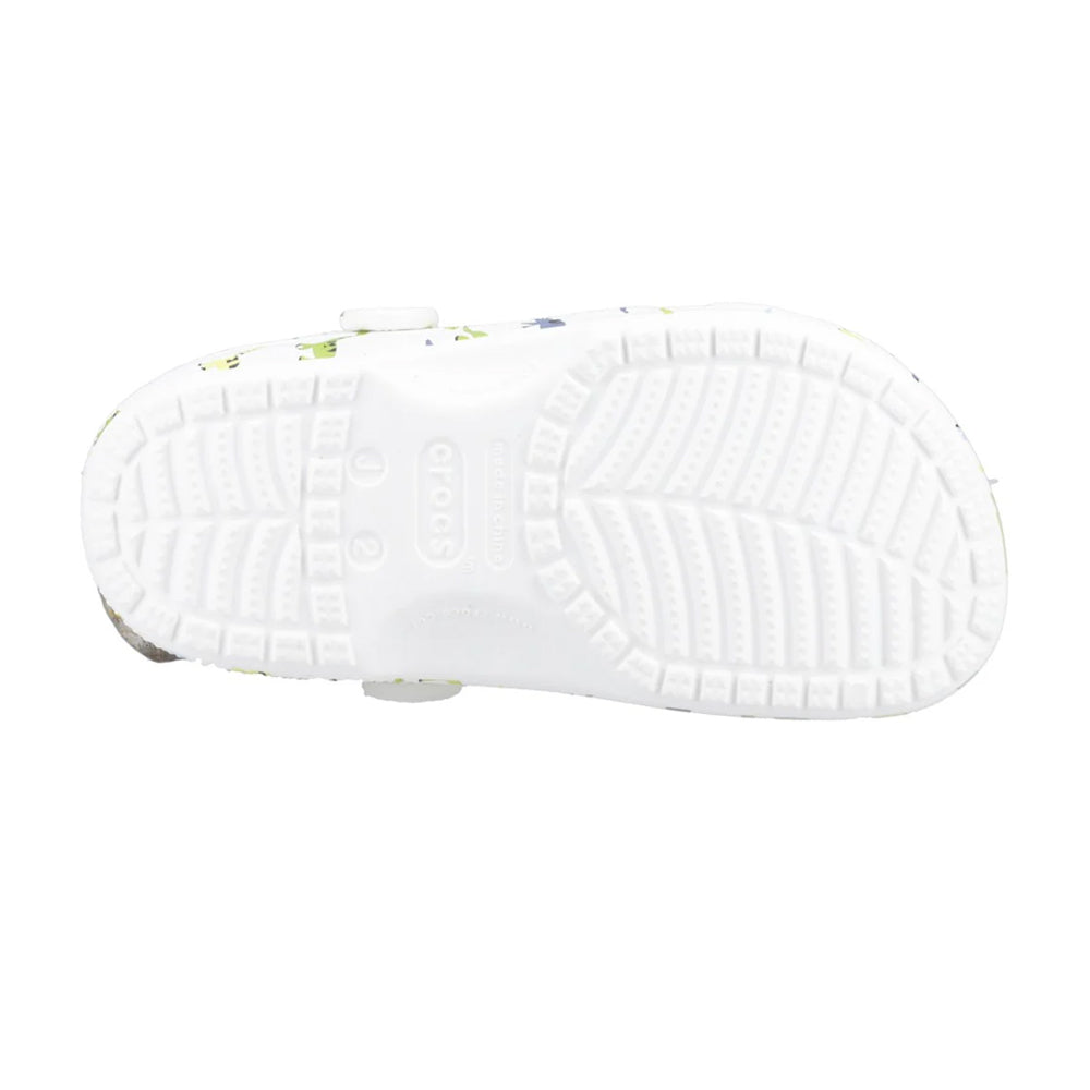 White - Side - Crocs Childrens-Kids Classic Dinosaur Clogs