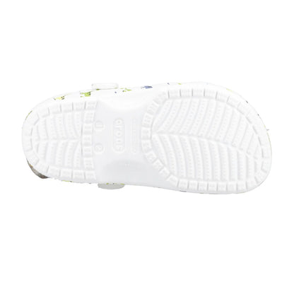 White - Side - Crocs Childrens-Kids Classic Dinosaur Clogs