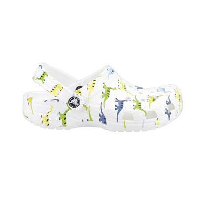 White - Lifestyle - Crocs Childrens-Kids Classic Dinosaur Clogs