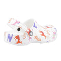 White-Pink-Blue - Back - Crocs Childrens-Kids Classic Unicorn Clogs