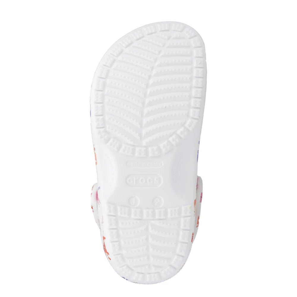 White-Pink-Blue - Pack Shot - Crocs Childrens-Kids Classic Unicorn Clogs