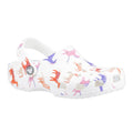 White-Pink-Blue - Front - Crocs Childrens-Kids Classic Unicorn Clogs