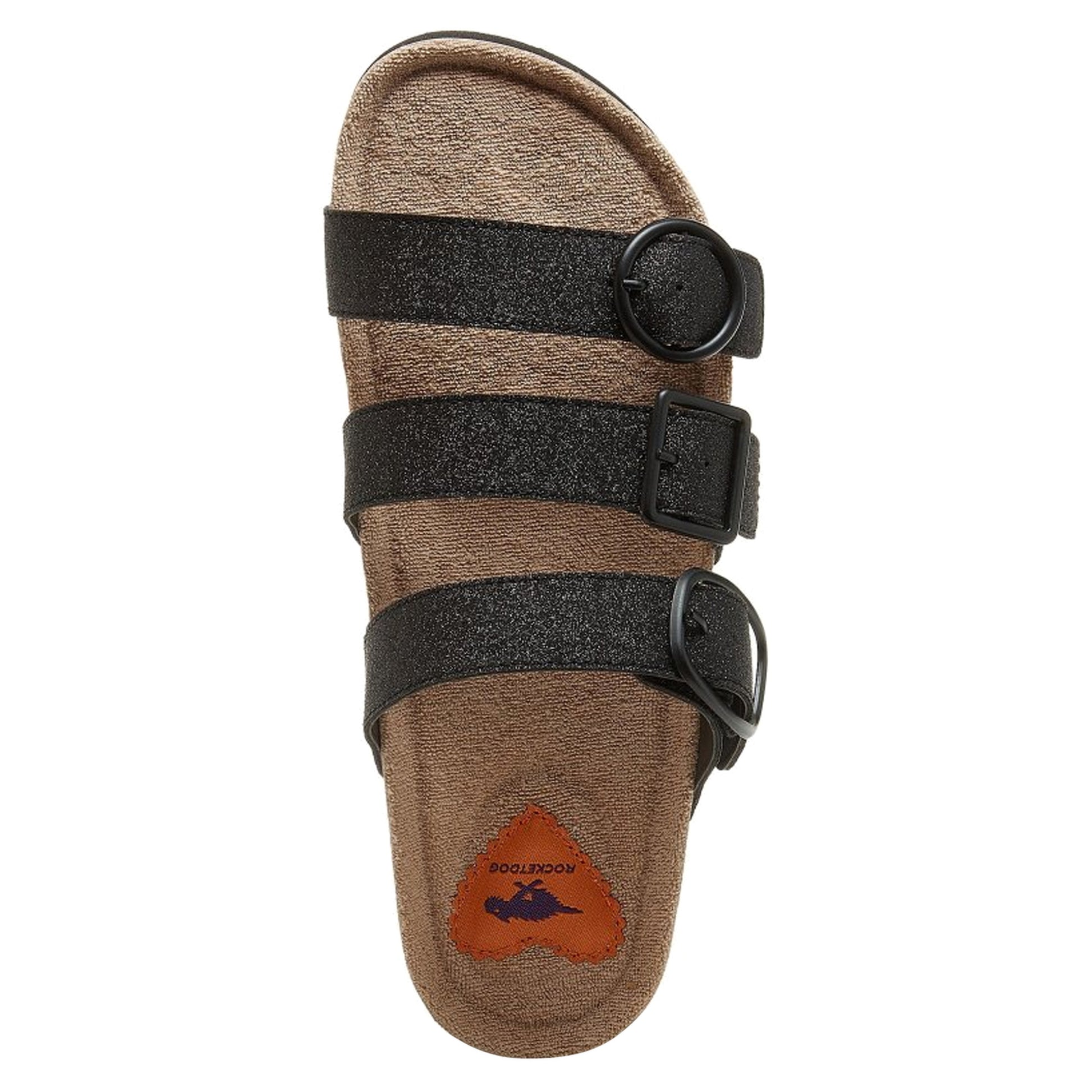Black - Side - Rocket Dog Womens-Ladies Astor Glenn Glitter Sandals