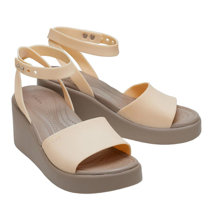 Shitake - Side - Crocs Womens-Ladies Brooklyn Wedge