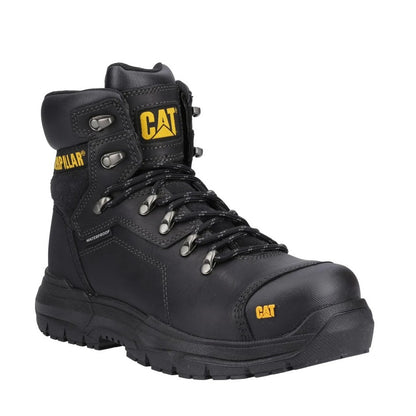 Black - Front - Caterpillar Mens Diagnostic 2.0 Grain Leather Safety Boots