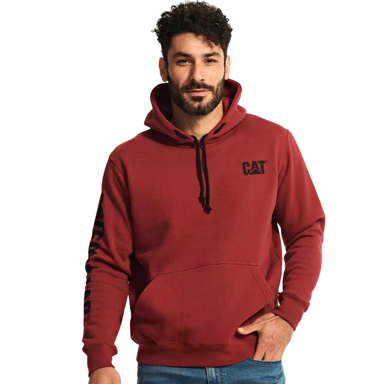 Brick - Side - Caterpillar Mens Logo Hoodie