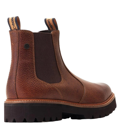 Burnt Dark Tan - Back - Base London Mens Ragnar Chelsea Boots