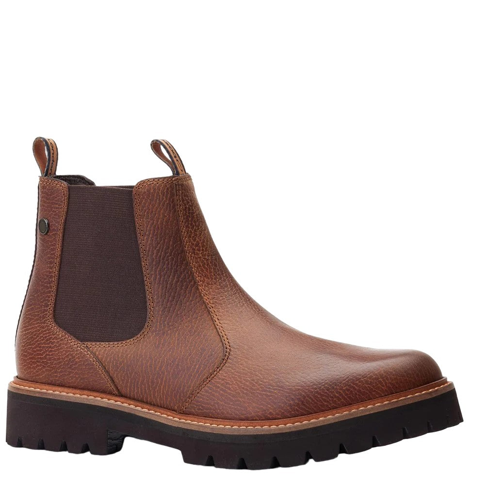 Burnt Dark Tan - Front - Base London Mens Ragnar Chelsea Boots