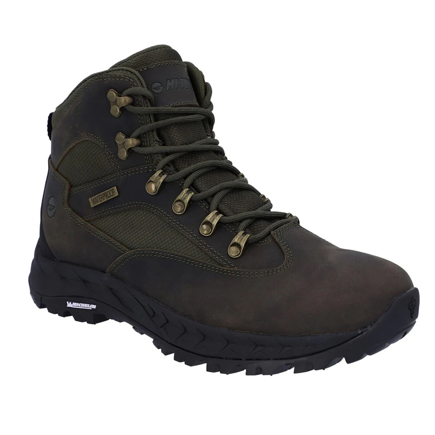 Khaki Green - Front - Hi-Tec Mens Euro Trail Walking Boots