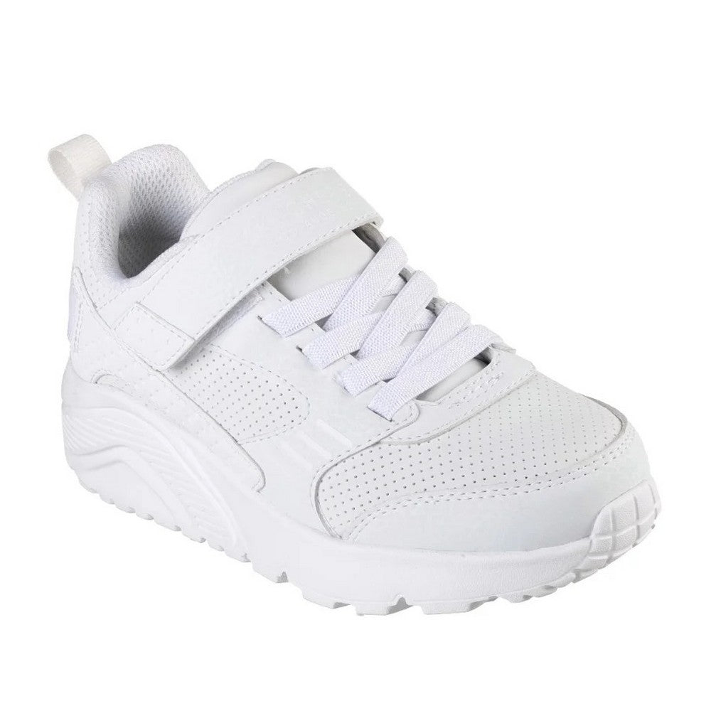 White - Front - Skechers Childrens-Kids Uno Lite - Donex Trainers