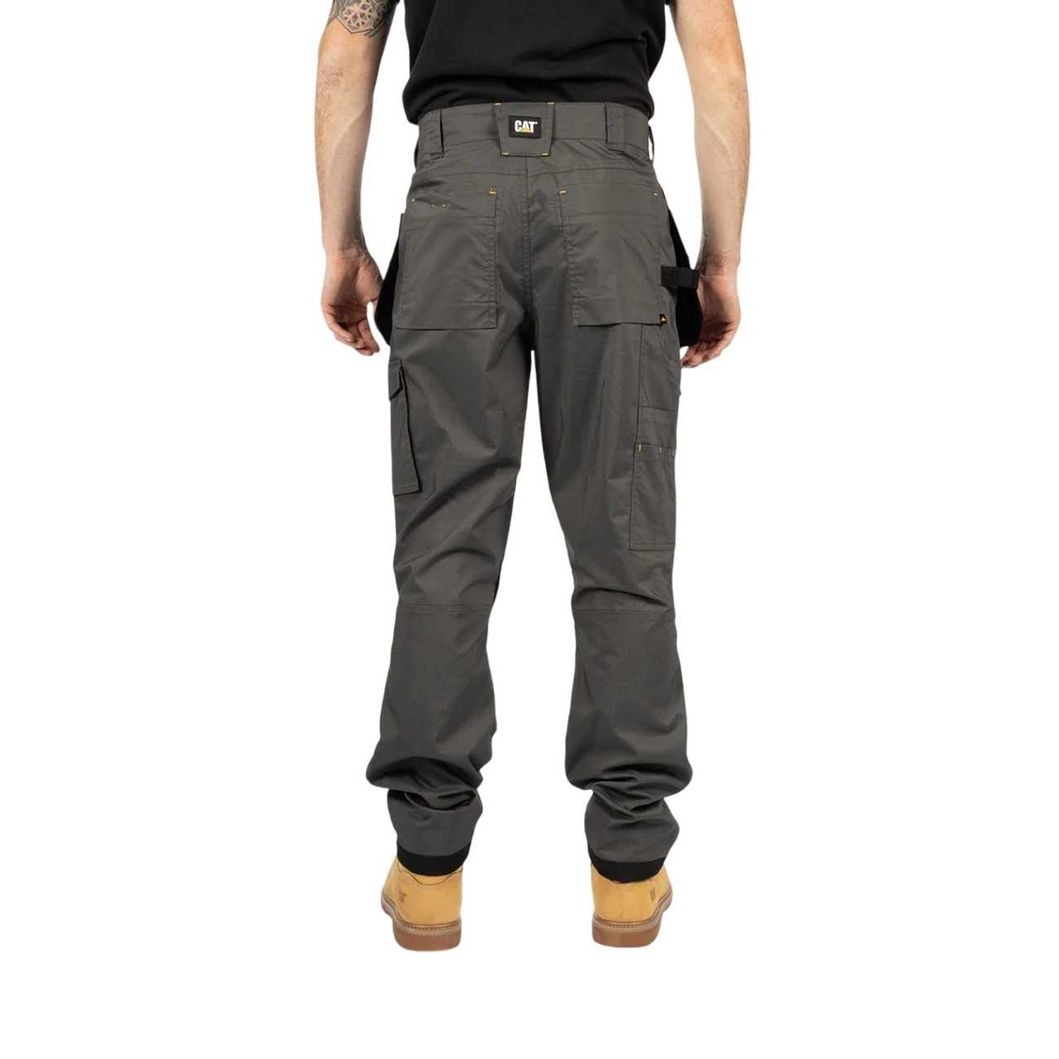 Black-Dark Shadow - Back - Caterpillar Mens Nexus Stretch Holster Pocket Trousers