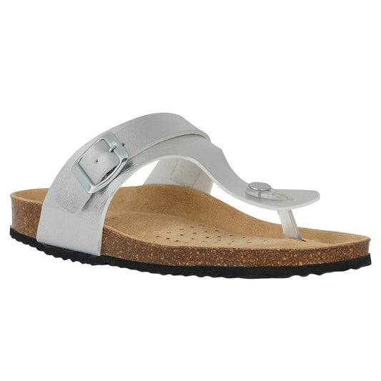 Silver - Front - Geox Womens-Ladies Brionia Sandals