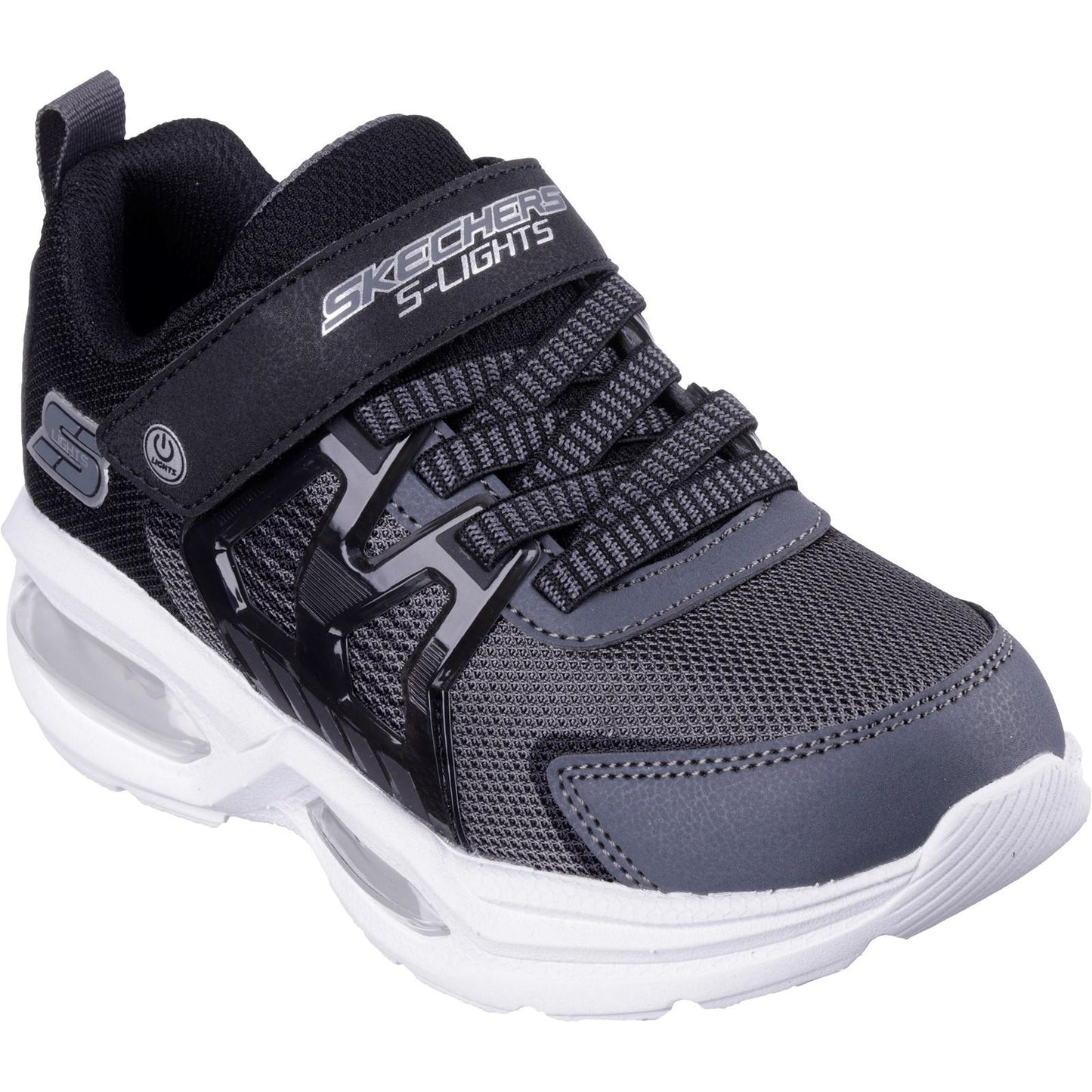 Charcoal-Black - Front - Skechers Boys S Lights: Prismatrons Trainers